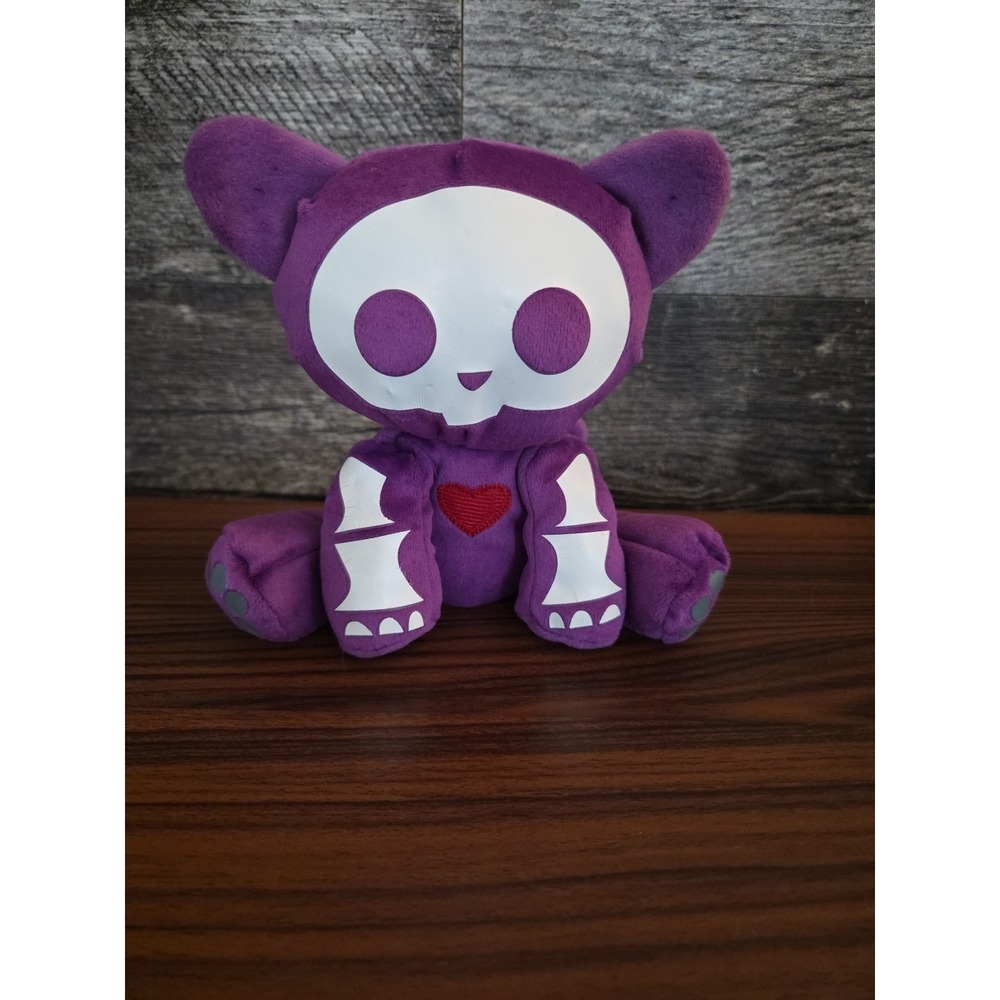 Skelanimals Kit The Cat 7" Plush Sitting Stuffed Animal Purple Kitty Toy RARE